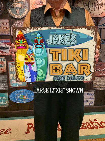 Custom Tiki Bar Sign - FREE DRINKS