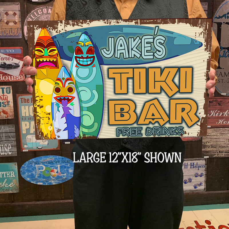 Custom Tiki Bar Sign - FREE DRINKS