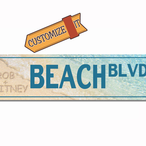 Custom Street and Road Sign - Beach theme