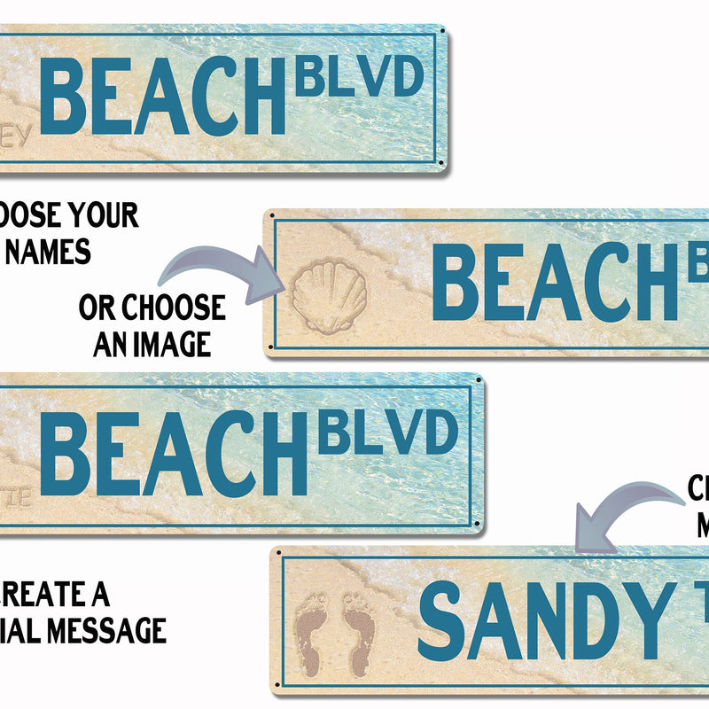 Custom BEACH Street and Road Signs