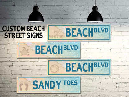 Custom Street and Road Sign - Beach theme