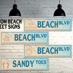 Custom beach theme street and road metal sign