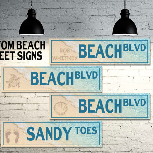 Custom Street and Road Sign - Beach theme
