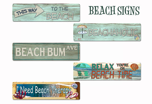 Metal BEACH Signs - Beach Décor