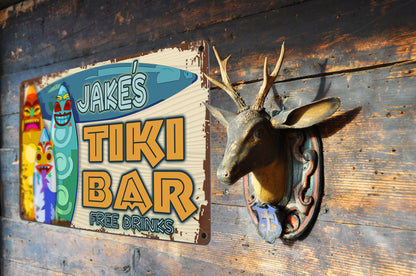 Custom Tiki Bar Sign - FREE DRINKS