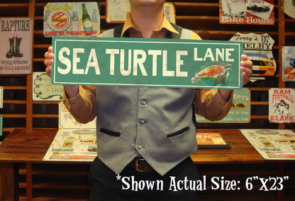 Custom BEACH Sign - Sea Turtle Lane