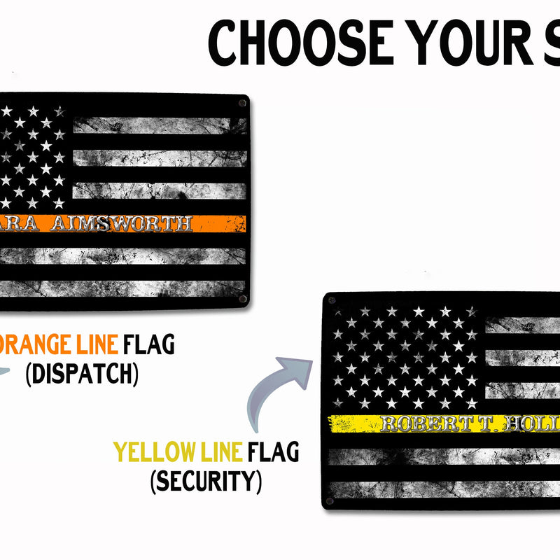 Police Blue Line Flag Sign - FREE Personalization