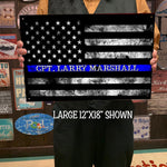 Police Blue Line Flag Sign - FREE Personalization