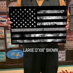 Corrections Officer Gray Line Flag Sign - FREE Personalization
