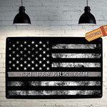 Corrections Officer Gray Line Flag Sign - FREE Personalization