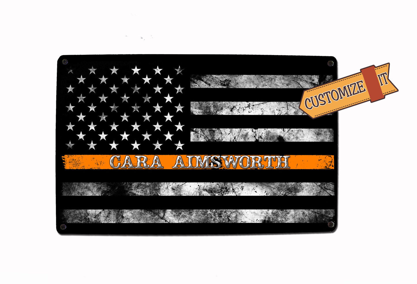 Dispatcher Orange Line Flag Sign - FREE Personalization