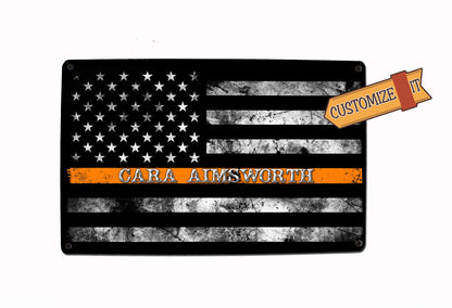 Dispatcher Orange Line Flag Sign - FREE Personalization