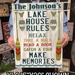 Custom Lake House Rules Sign - Tin/Metal