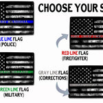 Corrections Officer Gray Line Flag Sign - FREE Personalization