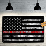 Fireman Red Line Flag Sign - FREE Personalization