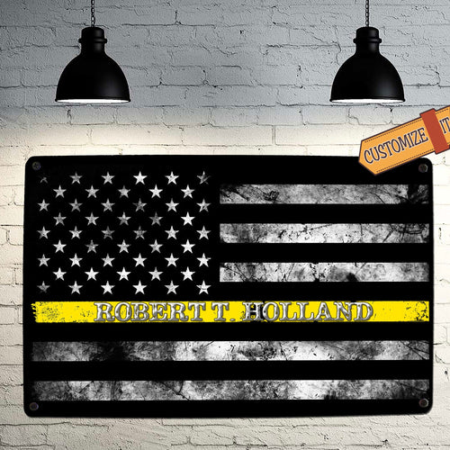 Security Guard Yellow Line Flag Sign - FREE Personalization