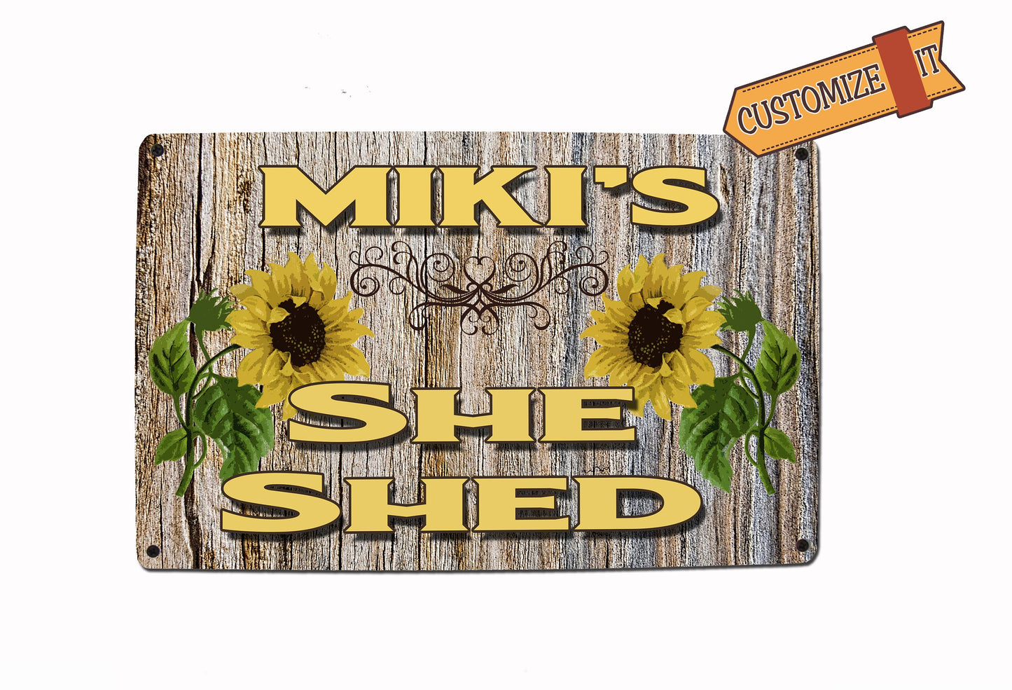 She Shed Custom Sign Sunflowers