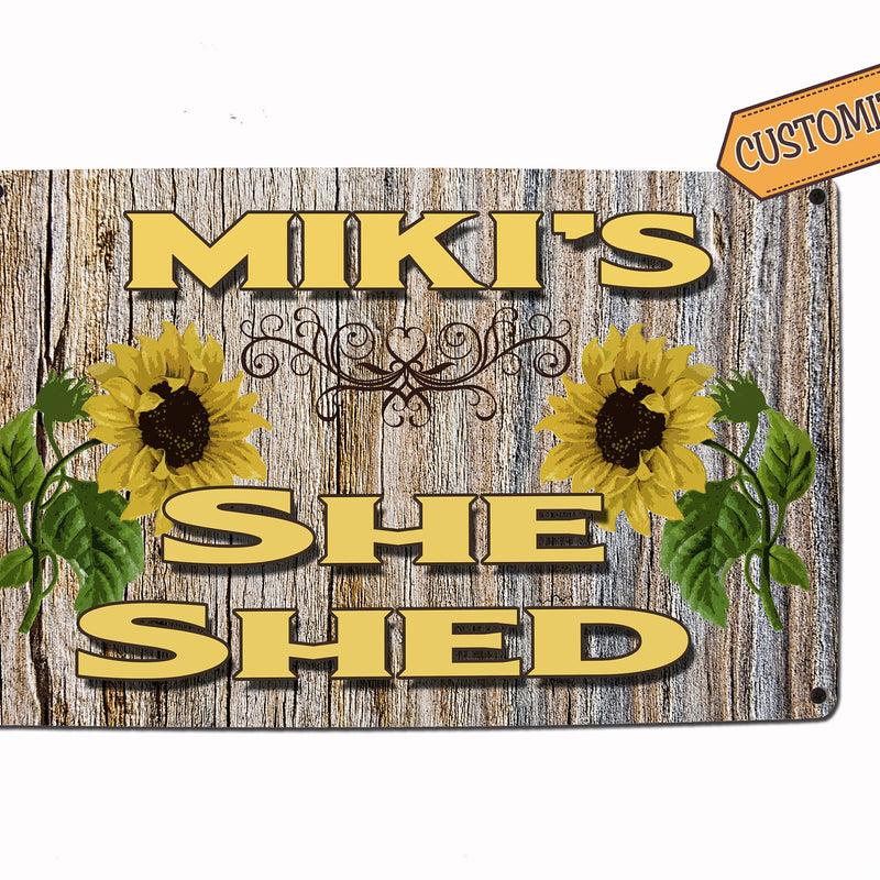 She Shed Custom Sign Sunflowers