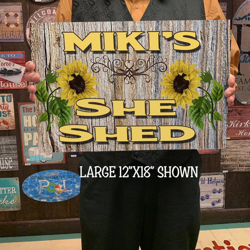 She Shed Custom Sign Sunflowers