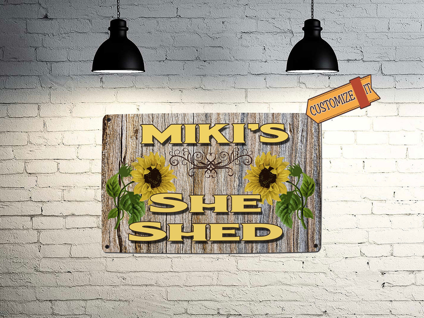 She Shed Custom Sign Sunflowers