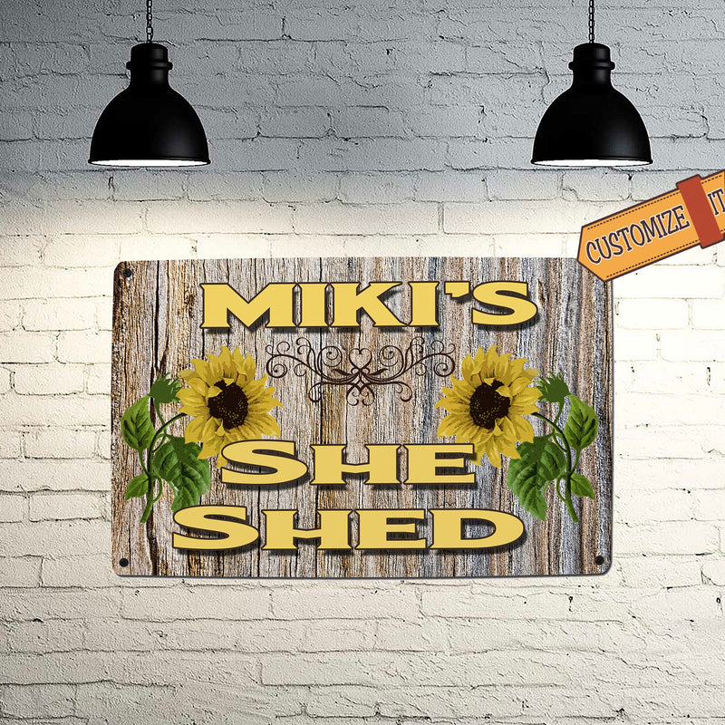She Shed Custom Sign Sunflowers