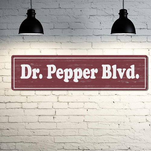Diet Dr Pepper Blvd Metal Street Sign