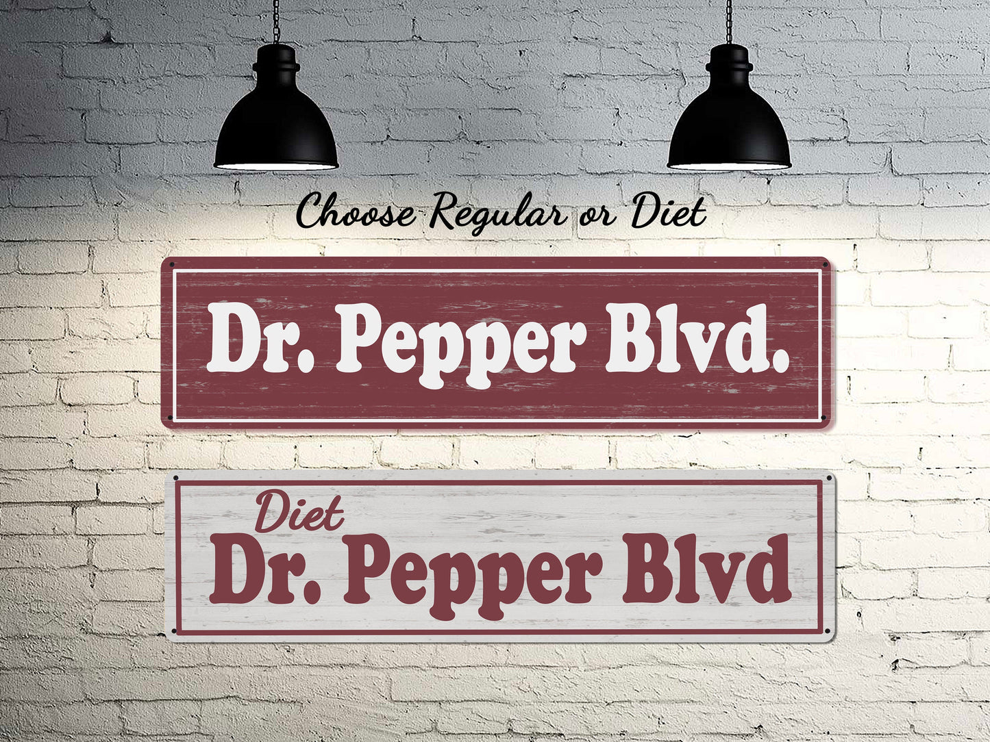 Diet Dr Pepper Blvd Metal Street Sign