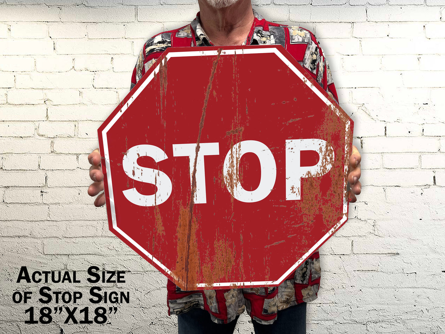 Custom Vintage Stop Sign - METAL