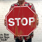 Custom Vintage Stop Sign - METAL