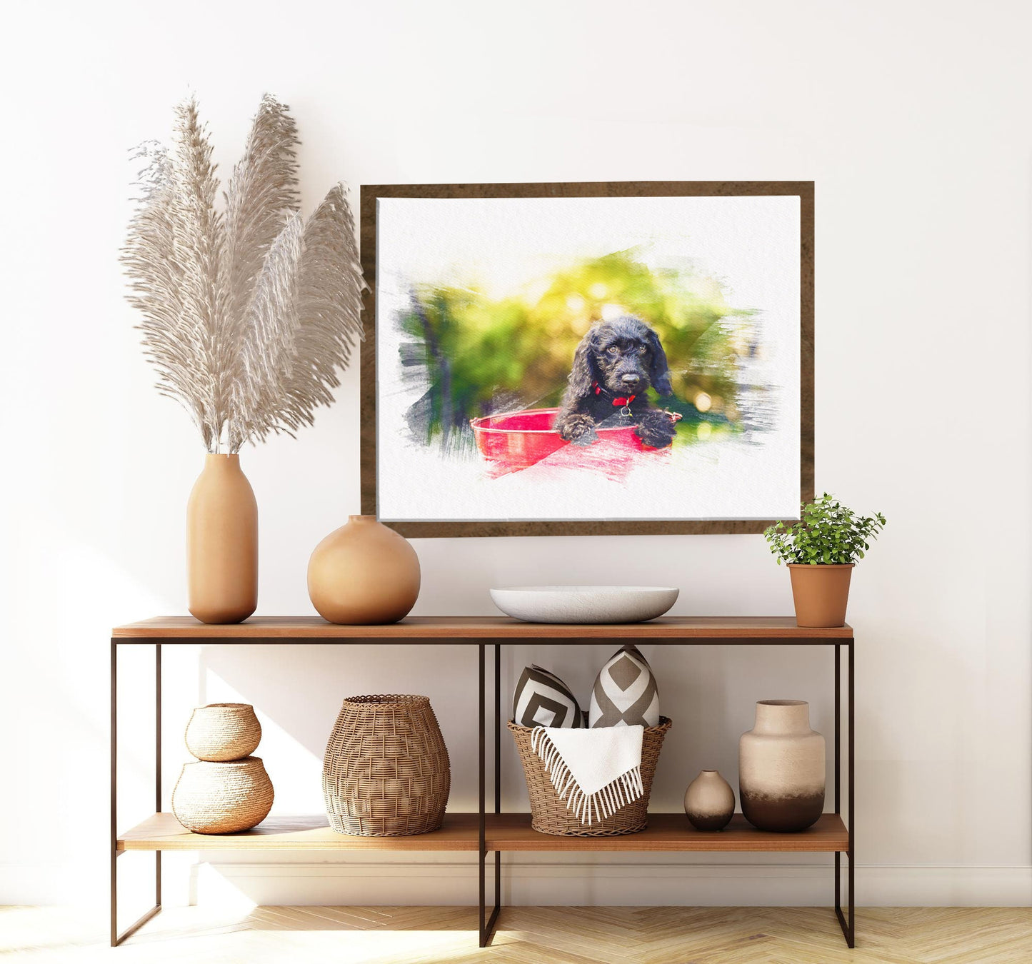 Pet Photo turned to Water Color Canvas Print