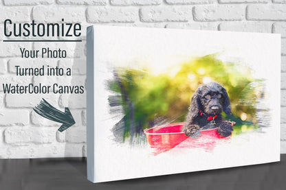 Pet Photo turned to Water Color Canvas Print