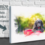 Pet Photo turned to Water Color Canvas Print