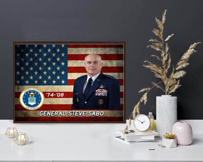 Custom Air Force Photo on Canvas - American Flag Canvas