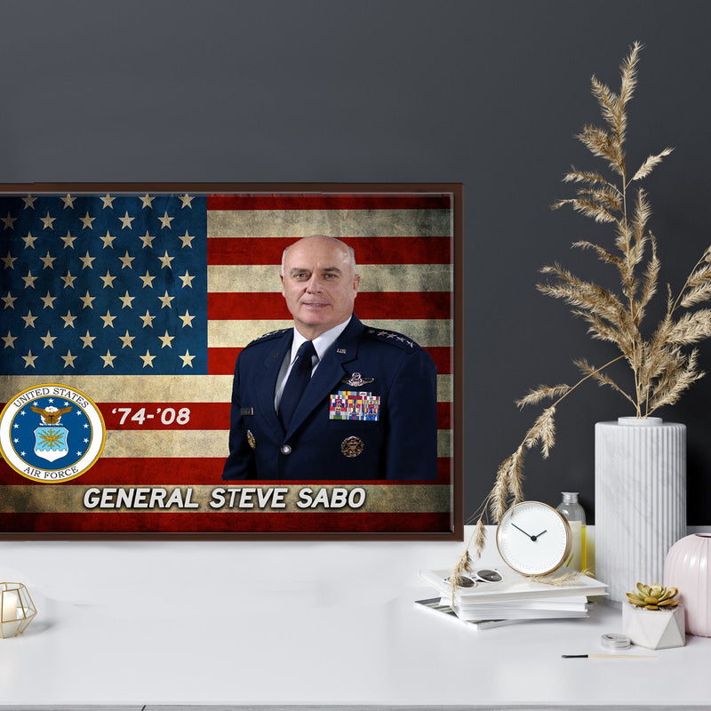 Custom Air Force Photo on Canvas - American Flag Canvas
