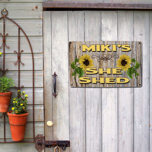 She Shed Custom Sign Sunflowers