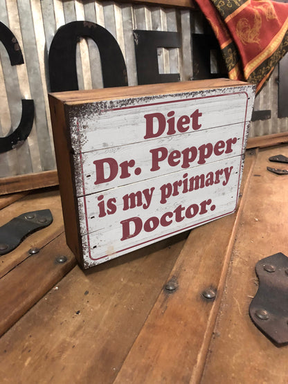 Diet Dr. Pepper Sign - Wood Box Sign