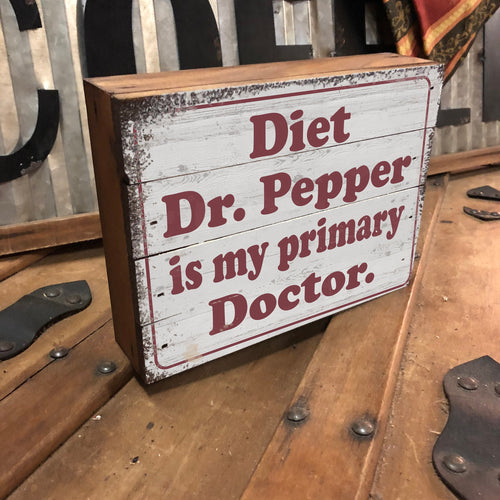 Diet Dr. Pepper Sign - Wood Box Sign