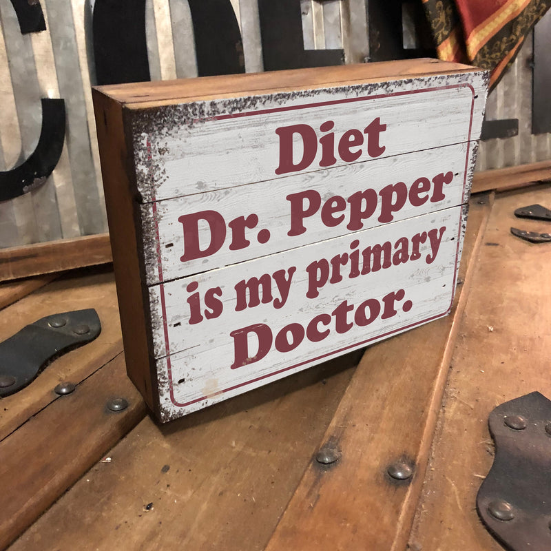 Vintage Dr. Pepper Sign - Wood Box Sign