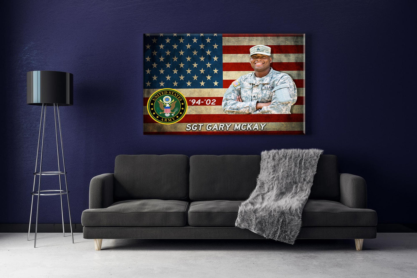 Custom Army Photo on Canvas - American Flag Canvas