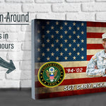 Custom Army Photo on Canvas - American Flag Canvas