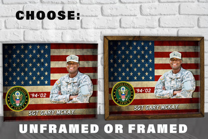 Custom Army Photo on Canvas - American Flag Canvas