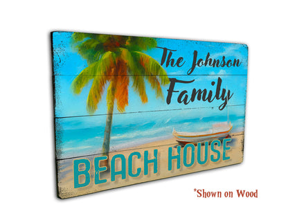 Custom Family Beach House Sign - Metal or Wood