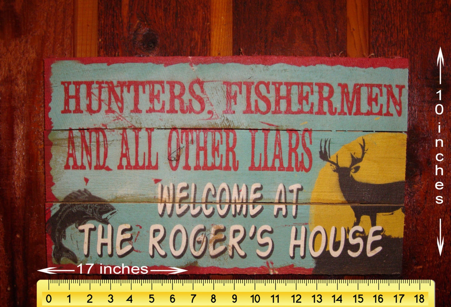 Custom, Personalized Wood Sign.  Rustic Barn Wood Lodge, Cabin Sign.  Hunting, Fishing Sign. Vintage Wood Sign Personalized.