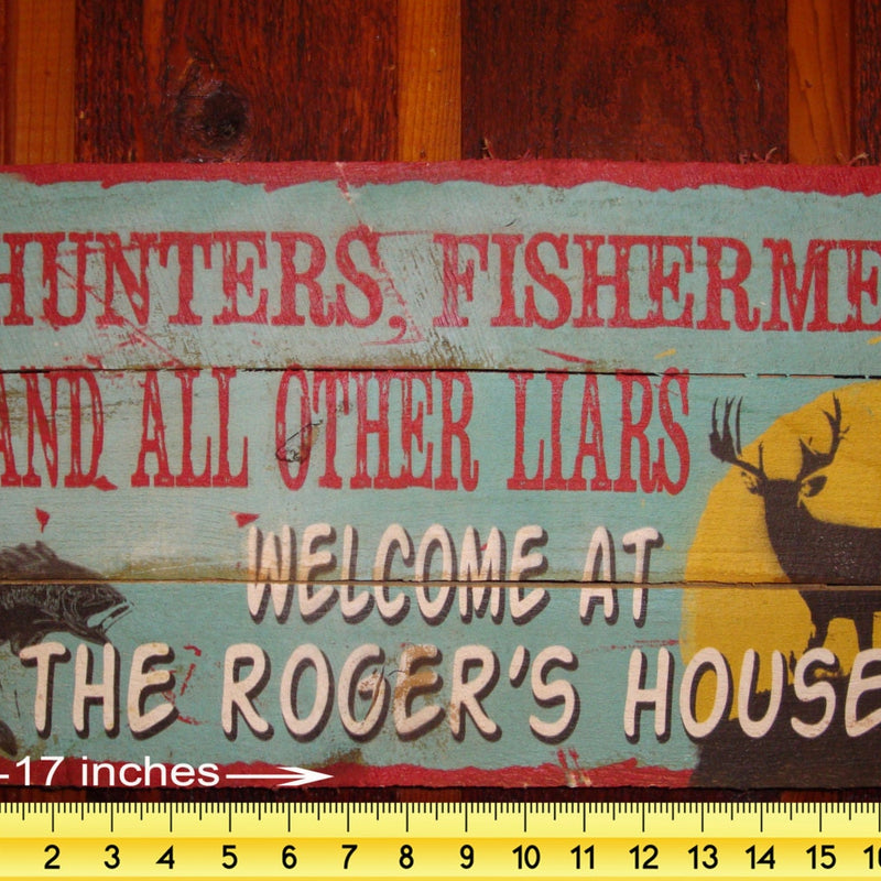 Custom, Personalized Wood Sign.  Rustic Barn Wood Lodge, Cabin Sign.  Hunting, Fishing Sign. Vintage Wood Sign Personalized.