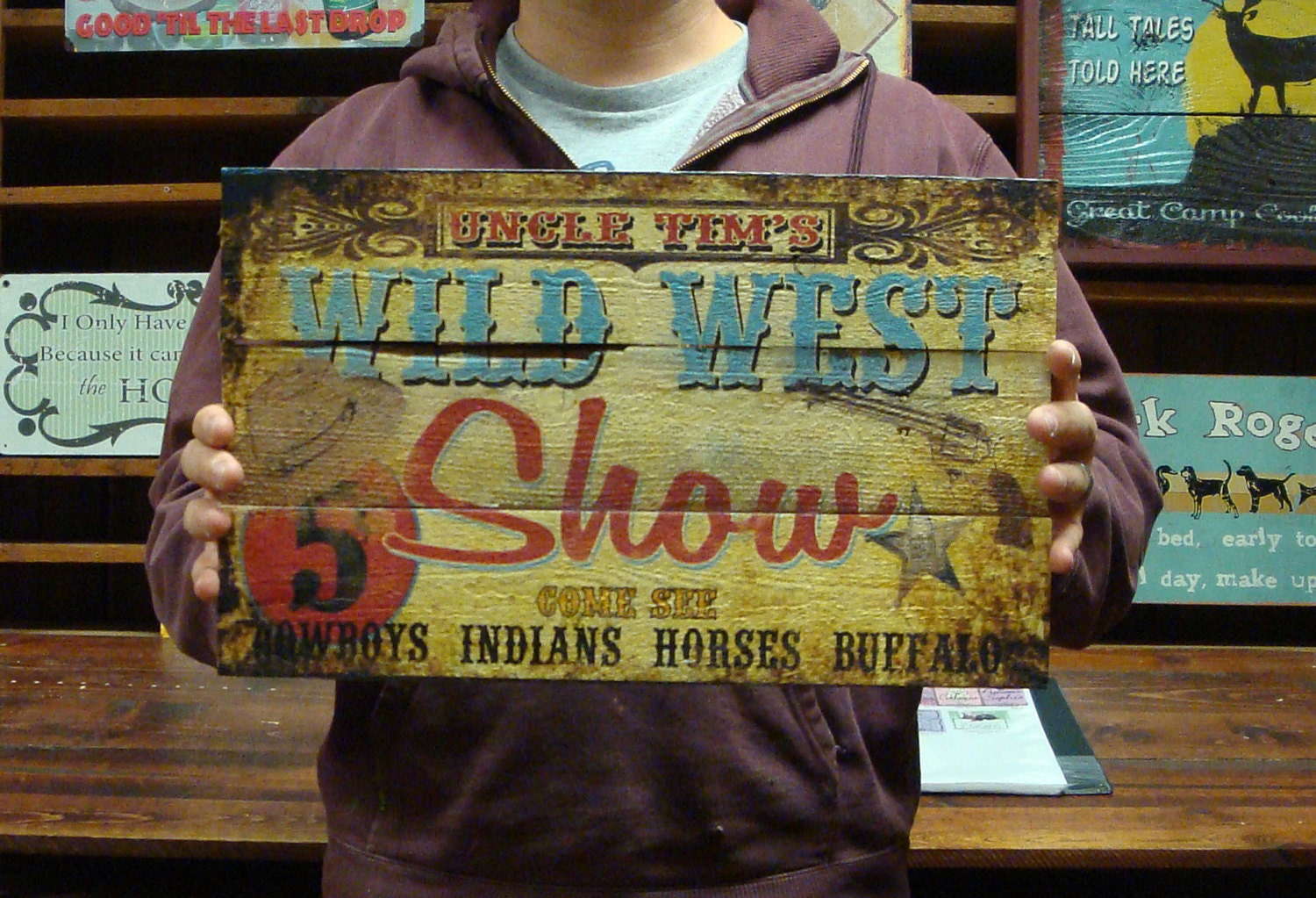 Custom, Personalized Wood Sign. Rustic Barn Wood. Wild West Sign