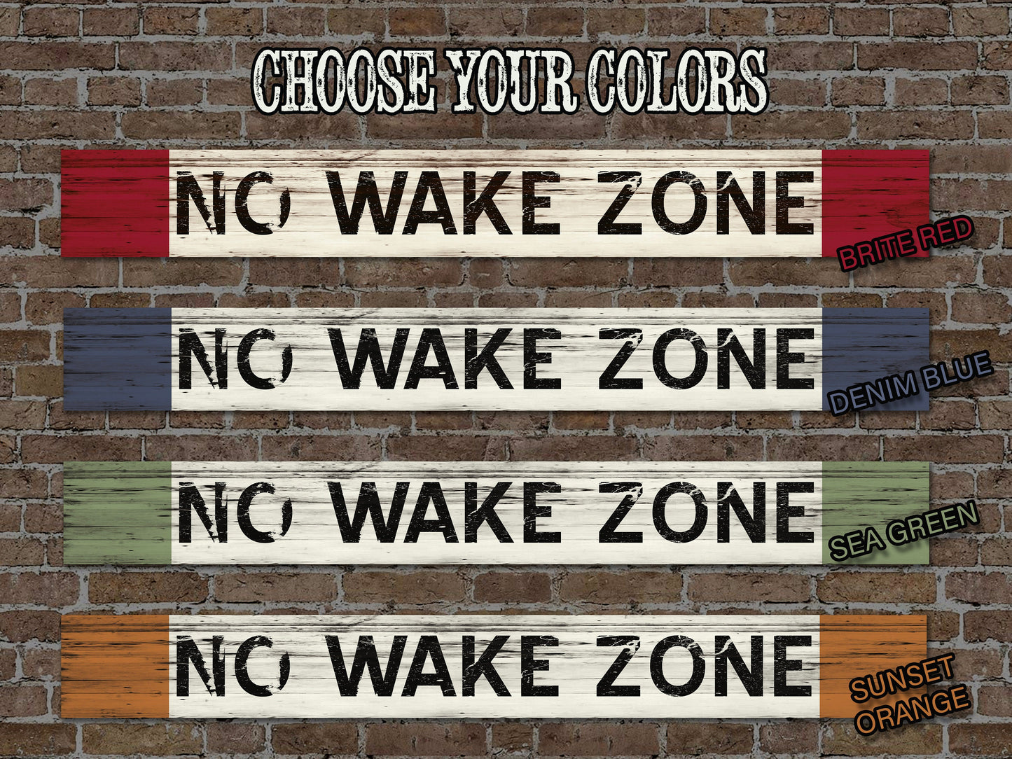 NO WAKE ZONE Vintage Sign on Rustic Barn Wood. Vintage Lake House Sign measures 4 feet long. Handcrafted Wood Sign