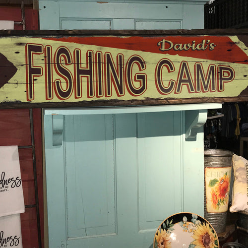 Custom Bait Shop Sign - Free Personalization. Rustic Barn Wood