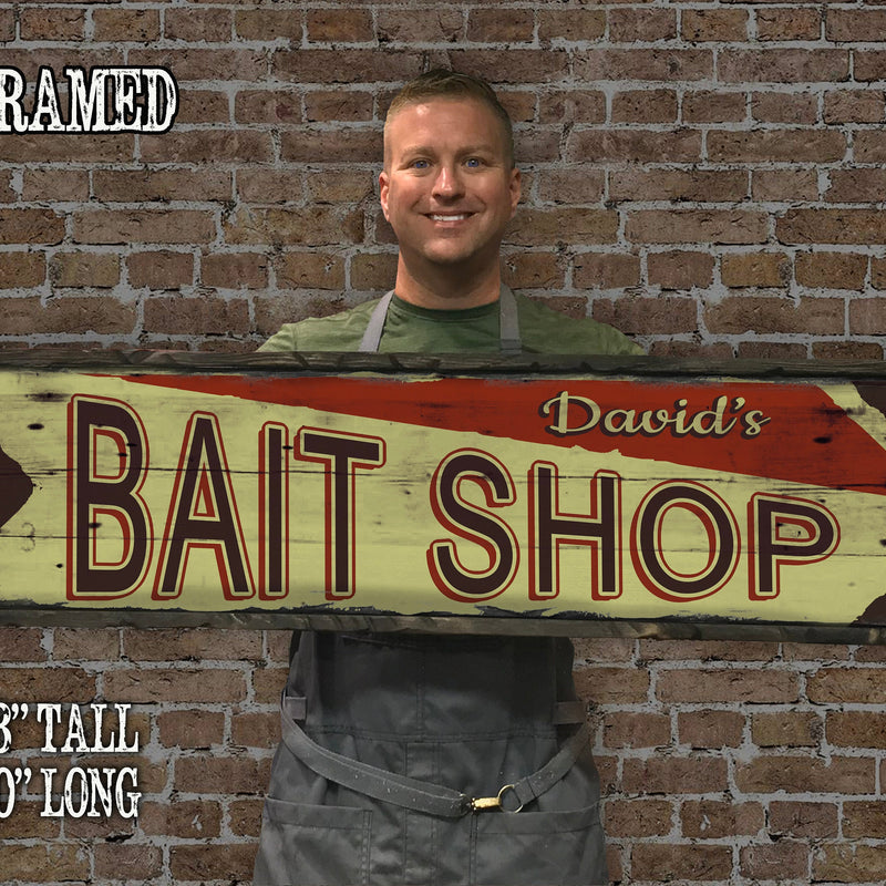 Custom Bait Shop Sign - Free Personalization. Rustic Barn Wood