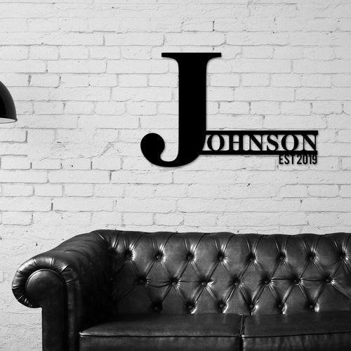 Metal Name Monogram, Personalized Family Name Metal Sign, Last Name Sign, Initial, Hanger, Housewarming Gift, Wedding Monogram, Anniversary