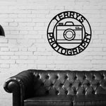 Photography Sign, Custom Photographer Sign, Personalized, Metal Camera Sign, Photographer Gift, Camera Studio Decor, Gifts for Photographer
